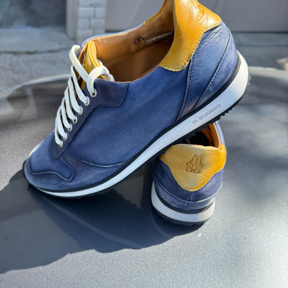 Di Bianco Men's Blue and Yellow Sneakers